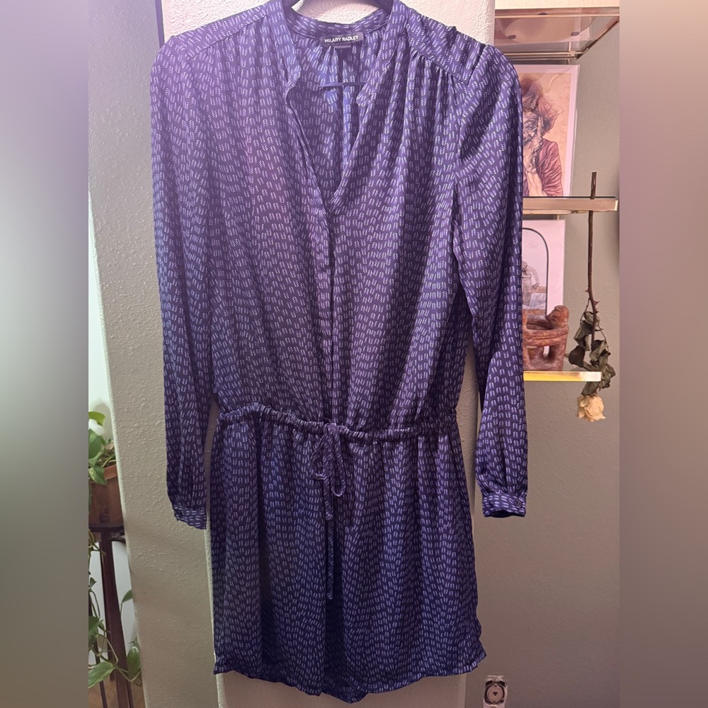 Navy blue and white Patterned Dress
